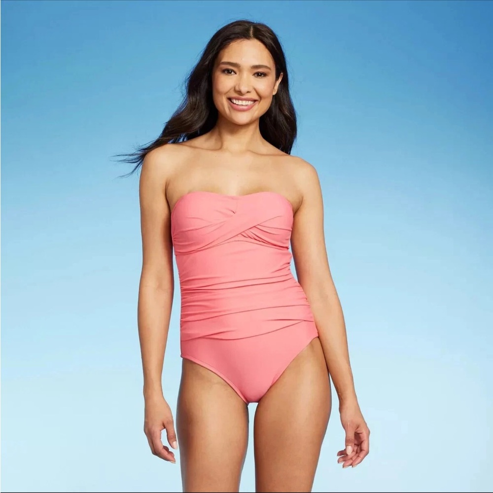 Vibrant Pink Strapless Swimwear